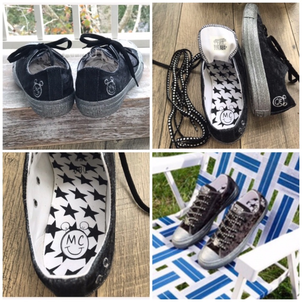 🌿Sale🌿 Conv&Miley Ctas OX Velvet Black Silver Women's Size 6 AUTHENTIC 563722C - Picture 8 of 8